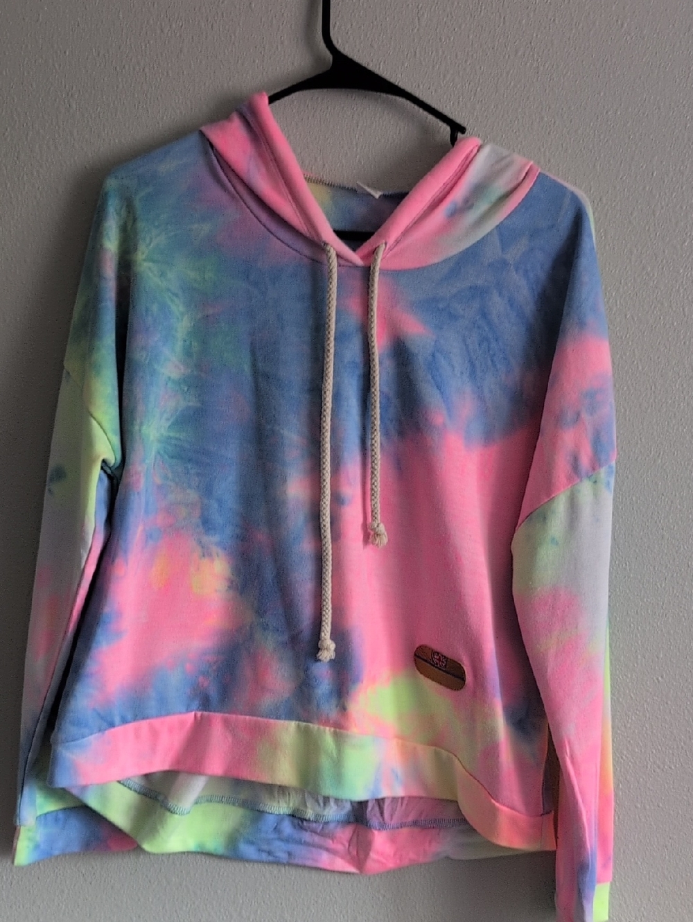 Neon Pastel Tie-Dye Hoodie - Pink, Blue, Lime